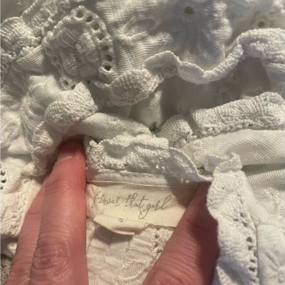 Anthropology Brand Boho White Eyelet Women's Top - Picture 3 of 5